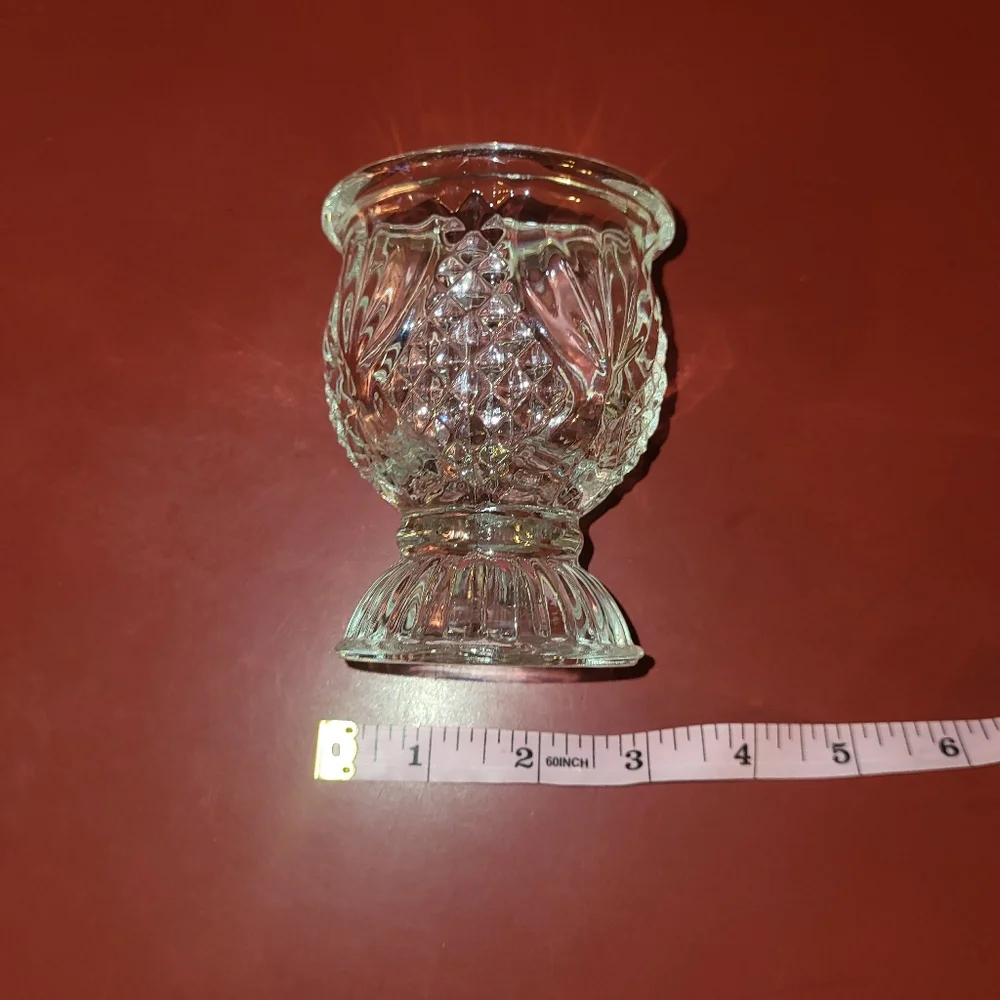 Avon Crystal Votive Candle Holder Bud Vase Vintage Glass